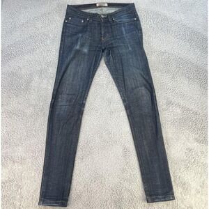 Naked &‎ Famous Jeans Mens 29 Blue Weird Guy Stretch Selvedge Button Fly Tapered
